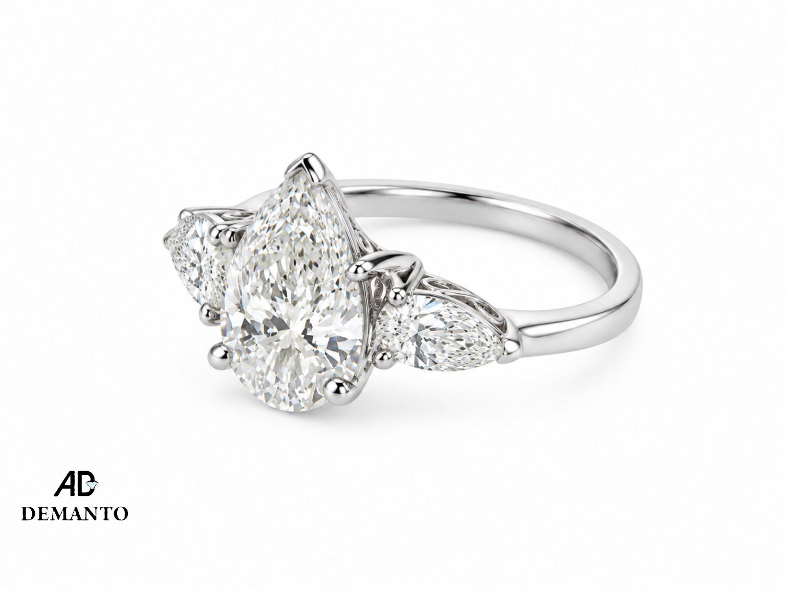 Pear Diamond Trilogy Ring