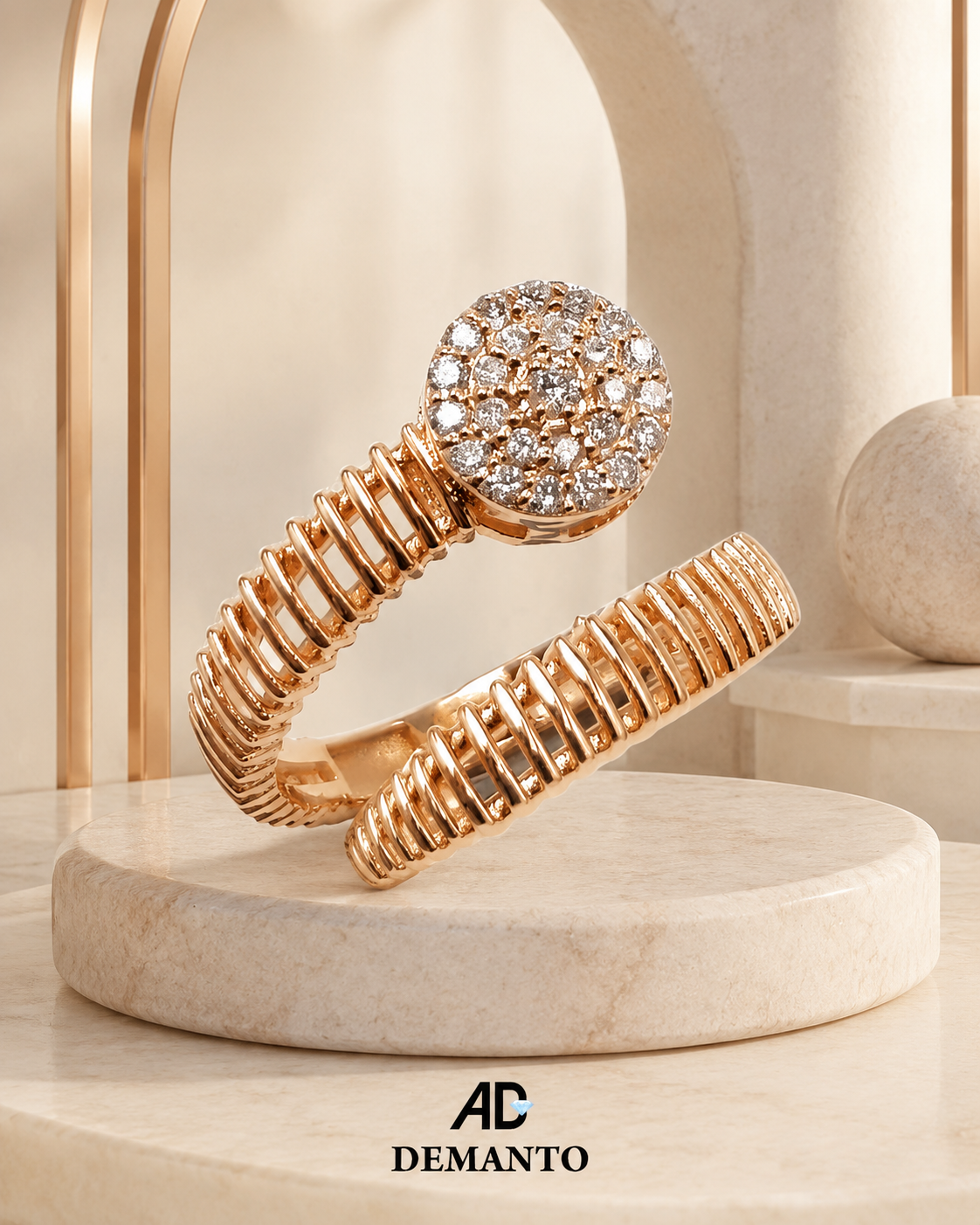 CRISTEL Spiral Diamond Ring