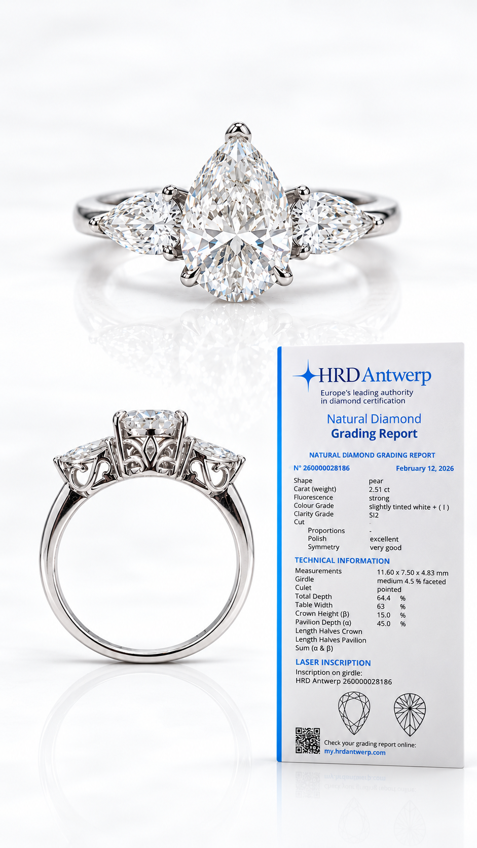 Pear Diamond Trilogy Ring